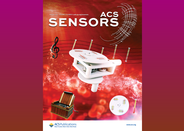 【應力所陳建甫教授】音樂盒啟發之半自動血容比定點檢測裝置之研究獲選為 ACS Sensors期刊封面