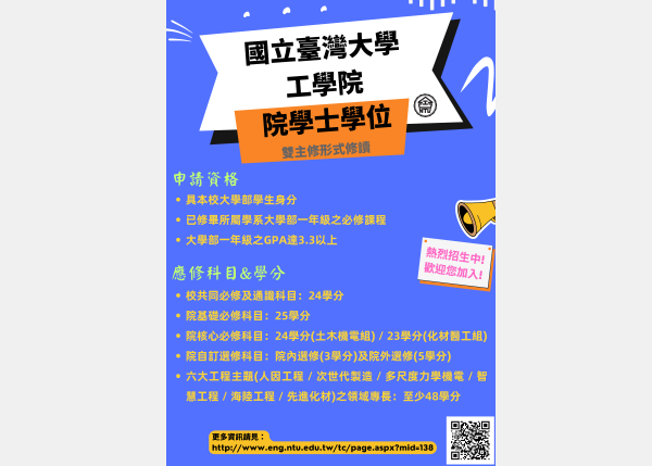工學院-院學士學位 開放申請(113學年度)